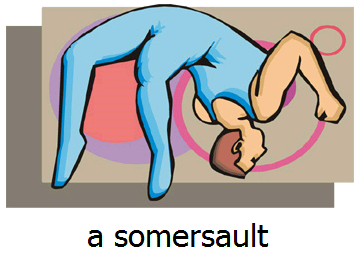 He's doing a somersault
