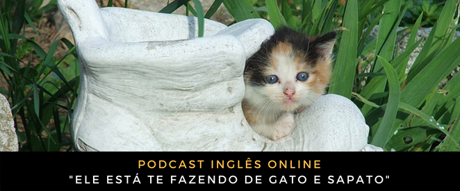 Como digo em inglês Ele está te fazendo de gato e sapato