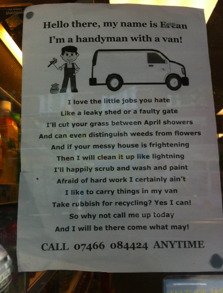 Inglês: handyman services